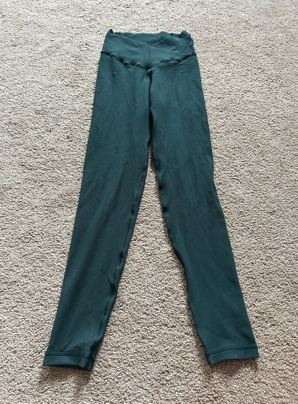 Offline by Aerie waffle leggings, size small. Blue Green